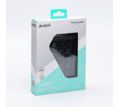 Клавіатура цифрова A4Tech Fstyler FGK21C Grey