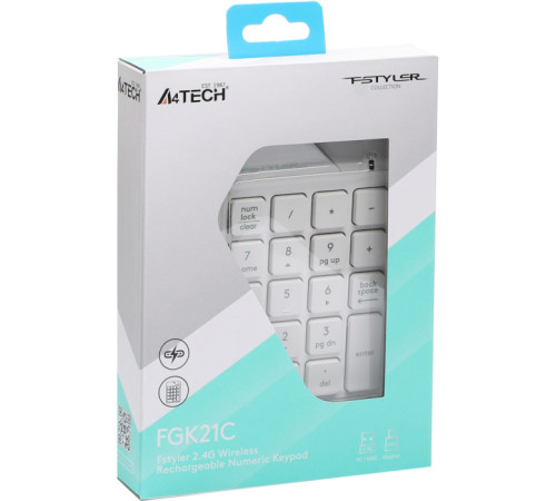 Клавіатура цифрова A4Tech Fstyler FGK21C White