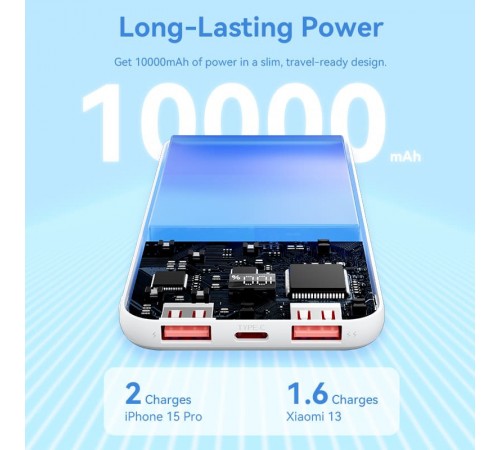 Універсальна мобільна батарея Vention 10000mAh PD QC 3.0 White (FHKW0)