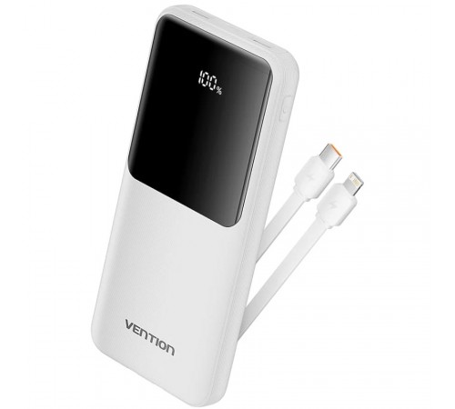 Універсальна мобільна батарея Vention 10000mAh PD White (FHOW0)