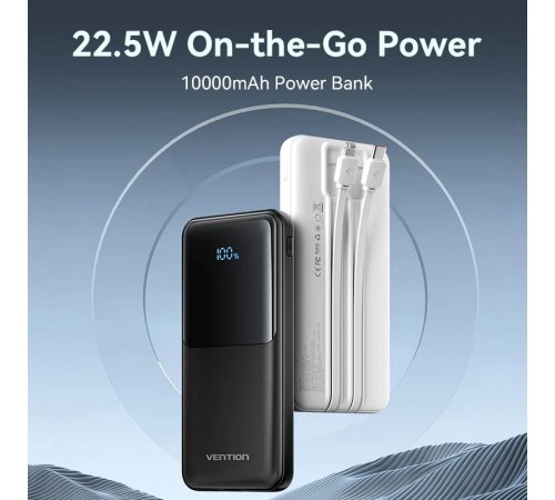 Універсальна мобільна батарея Vention 10000mAh PD White (FHOW0)