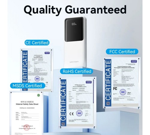 Універсальна мобільна батарея Vention 10000mAh PD White (FHOW0)