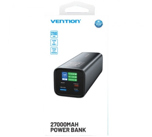 Універсальна мобільна батарея Vention 27000mAh PD QC 3.0 Gray (FHVH0)