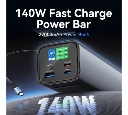 Універсальна мобільна батарея Vention 27000mAh PD QC 3.0 Gray (FHVH0)