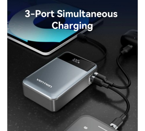Універсальна мобільна батарея Vention 20000mAh PD, QC 3.0 Black (FHYB0)