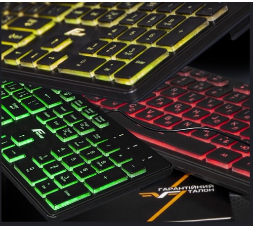 Клавіатура Frime Moonfox 3Color Ukr Black (FLK18210) Клавіатура Frime Moonfox 3Color Ukr Black (FLK18210)