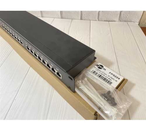 Патч-панель Atcom FP5224 19" 24хRJ-45 FTP 1U cat.5е, в зборі Патч-панель Atcom FP5224 19" 24хRJ-45 FTP 1U cat.5е, в зборі
