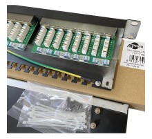 Патч-панель Atcom FP6224 19" 24хRJ-45 FTP 1U cat.6, в зборі