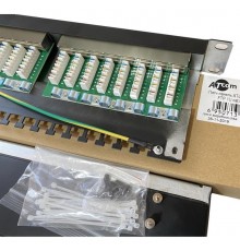 Патч-панель Atcom FP6224 19" 24хRJ-45 FTP 1U cat.6, в зборі