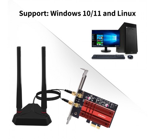 Бездротовий адаптер Fenvi FV-AXE3000PRO (Intel AX210)
