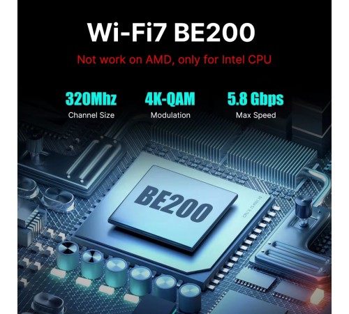 Бездротовий адаптер Fenvi FV-BE8800RGB Wi-Fi 7, Bluetooth 5.4 Gaming Tri Band 2.4G/5G/6GHz Бездротовий адаптер Fenvi FV-BE8800RGB Wi-Fi 7, Bluetooth 5.4 Gaming Tri Band 2.4G/5G/6GHz