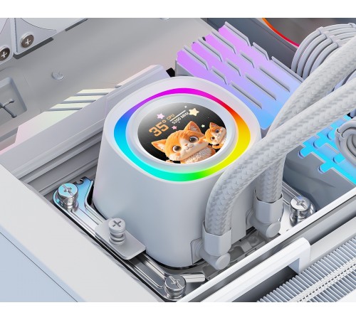 Система водяного охолодження ID-Cooling FX360 LCD PE White