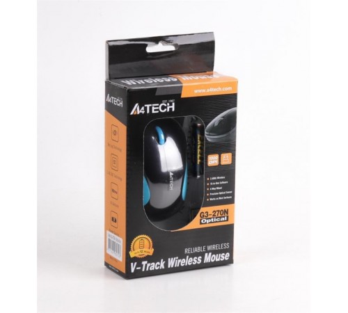 Миша бездротова A4Tech G3-270N Black/Blue V-Track