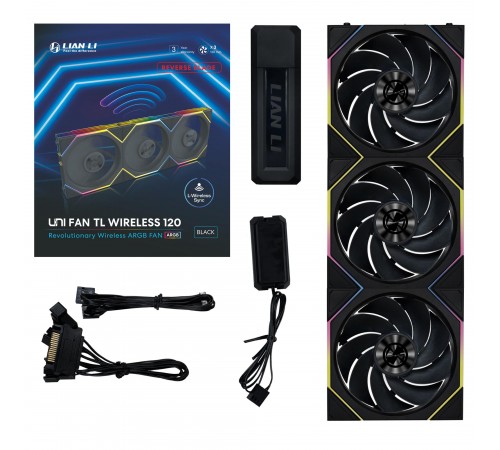 Вентилятор Lian Li Uni Fan TL Wireless Reverse 120-3 Black (G99.12RTL1W3B.00)