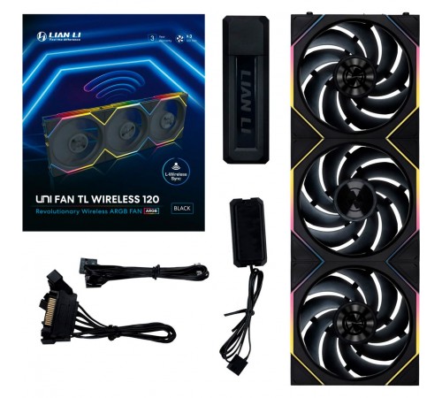 Вентилятор Lian Li Uni Fan TL Wireless 120-3 Black (G99.12TL1W3B.00)