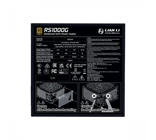 Блок живлення Lian Li RS Gold 1000 Black with Hub, EU Cord (G9P.RS1000G.BH00.EU)