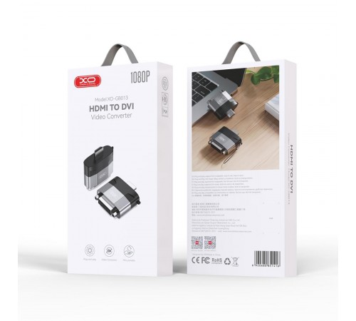 Адаптер XO HDMI-DVI (M/F) Black/Grey (GB013-HDMIDVI.tranish)