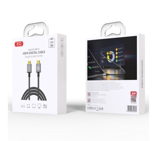 Кабель XO HDMI-HDMI V.2.0, 3 м Tranish (GB017A-HDMI.tranish)