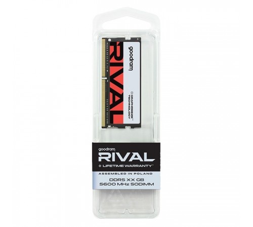 Модуль пам`ятi SO-DIMM DDR5 16GB/5600 Goodram Rival (GGEES5-56L40S/16G)