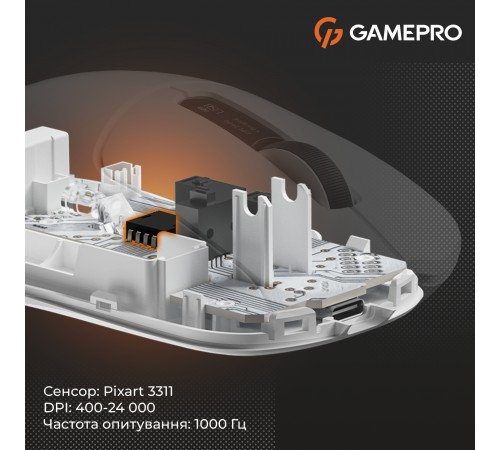 Миша бездротова GamePro Genesis Ranker White (GM012W)