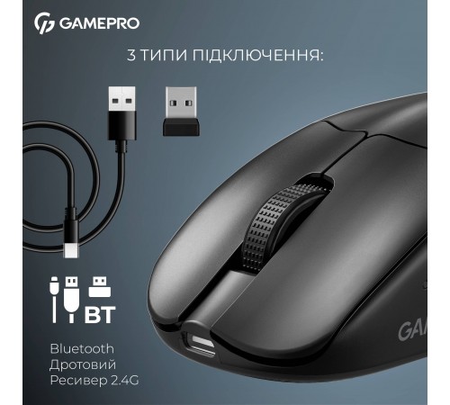 Миша бездротова GamePro Asgard Surt Black (GM017B)