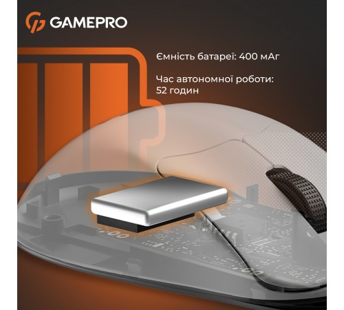 Миша бездротова GamePro Genesis Avenger White (GM096W)