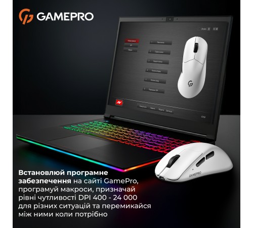 Миша бездротова GamePro Genesis Avenger White (GM096W)
