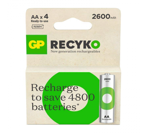 Акумулятори GP Recyko 2600 AA/HR06 NI-MH 2600 mAh BL 4 шт