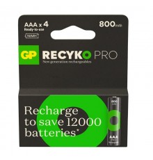 Акумулятори GP Recyko Pro Eco AAA/HR03 NI-MH 800mAh Box 4 шт
