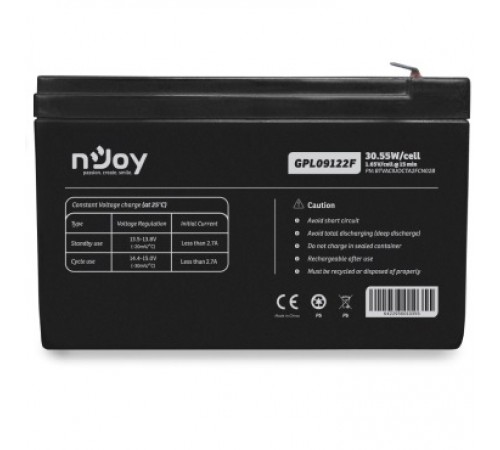 Акумуляторна батарея Njoy GPL09122F 12V 9AH (BTVACIUOCTA2FCN02B) AGM