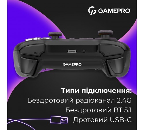 Геймпад GamePro із зарядною станцією GPX13BDOC Black