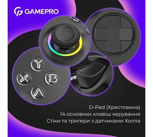 Геймпад GamePro із зарядною станцією GPX13BDOC Black