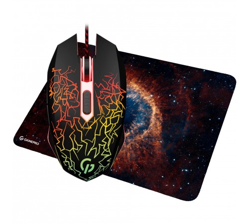 Миша GamePro GS347 Black USB + килимок