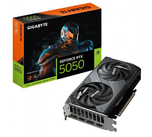 Відеокарта GF RTX 5050 8GB GDDR6 WindForce OC Gigabyte (GV-N5050WF2OC-8GD) Відеокарта GF RTX 5050 8GB GDDR6 WindForce OC Gigabyte (GV-N5050WF2OC-8GD)