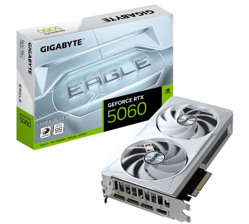 Відеокарта GF RTX 5060 8GB GDDR7 Eagle OC Ice Gigabyte (GV-N5060EAGLEOC ICE-8GD)