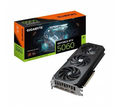 Відеокарта GF RTX 5060 8GB GDDR7 Gaming OC Gigabyte (GV-N5060GAMING OC-8GD)