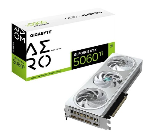 Відеокарта GF RTX 5060 Ti 16GB GDDR7 Aero OC Gigabyte (GV-N506TAERO OC-16GD)