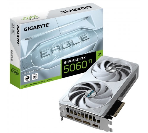 Відеокарта GF RTX 5060 Ti 16GB GDDR7 Eagle OC Ice Gigabyte (GV-N506TEAGLEOC ICE-16GD)