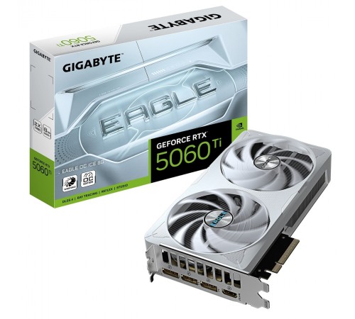 Відеокарта GF RTX 5060 Ti 8GB GDDR7 Eagle OC Ice Gigabyte (GV-N506TEAGLEOC ICE-8GD)