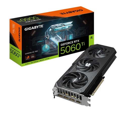 Відеокарта GF RTX 5060 Ti 16GB GDDR7 Gaming OC Gigabyte (GV-N506TGAMING OC-16GD)