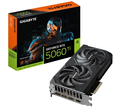 Відеокарта GF RTX 5060 Ti 16GB GDDR7 Windforce OC Gigabyte (GV-N506TWF2OC-16GD)