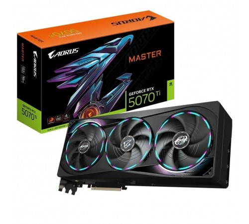 Відеокарта GF RTX 5070 Ti 16GB GDDR7 Aorus Master Gigabyte (GV-N507TAORUS M-16GD)