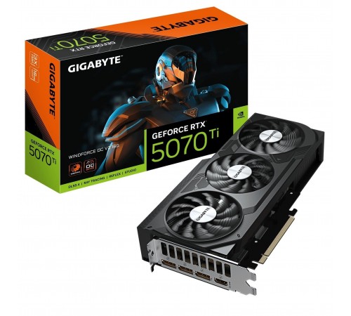 Відеокарта GF RTX 5070 Ti 16GB GDDR7 Windforce OC V2 Gigabyte (GV-N507TWF3OCV2-16GD)