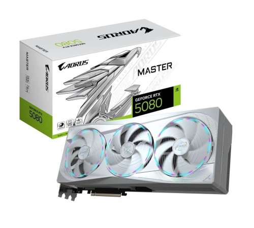 Відеокарта GF RTX 5080 16GB GDDR7 Aorus Master Ice Gigabyte (GV-N5080AORUSM ICE-16GD)