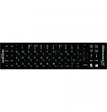 Наліпки на клавіатуру Grand-X 68 keys Green, Latin Ukr White (GXDGUA)