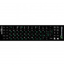 Наліпки на клавіатуру Grand-X 68 keys Cyrillic green, Latin white (GXDPGW)