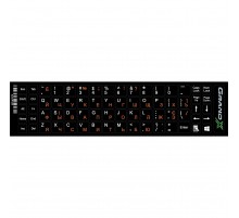 Наліпки на клавіатуру Grand-X 68 keys Cyrillic orange, Latin white (GXDPOW)