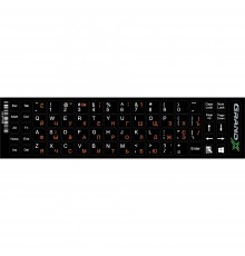 Наліпки на клавіатуру Grand-X 68 keys Cyrillic orange, Latin white (GXDPOW)
