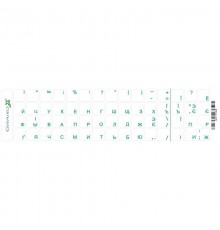 Наліпки на клавіатуру Grand-X Protection 60 keys Cyrillic Transparent/Green (GXTPGW)