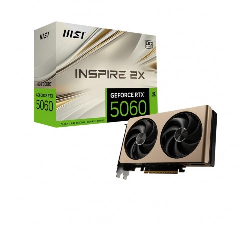 Відеокарта GF RTX 5060 8GB GDDR7 Inspire 2X OC MSI (GeForce RTX 5060 8G INSPIRE 2X OC)